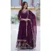 Wine Georgette Embroidery Work Party Wear Plus Size Gown - 11871203704