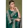 Chiffon Resham Work Party Wear Plus Size Saree In Green - 11921203942
