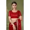 Chiffon Resham Work Party Wear Plus Size Saree In Red - 11921203944