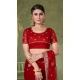 Chiffon Resham Work Party Wear Saree In Red - 11921203944
