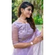 Lavender Organza Hand Work Party Wear Saree - 11926203965