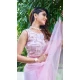 Organza Hand Work Party Wear Saree In Pink - 11926203967