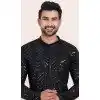 Viscose Rayon Sequins Work Men Plus Size Kurta Pajama In Black - 11951204124