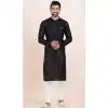 Viscose Rayon Sequins Work Men Plus Size Kurta Pajama In Black - 11951204124