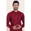 Viscose Rayon Sequins Work Men Plus Size Kurta Pajama In Maroon - 11951204127