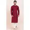 Viscose Rayon Sequins Work Men Plus Size Kurta Pajama In Maroon - 11951204127