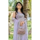Lavender Super Coat Embroidered Party Wear Saree - 11927203968
