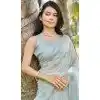 Mint Green Super Coat Embroidered Party Wear Plus Size Saree - 11927203970