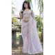 Light Lavender Super Coat Embroidered Party Wear Saree - 11927203971