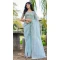 Sky Blue Super Coat Embroidered Party Wear Saree - 11927203972