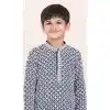 Navy Blue Rayon Jacquard Work Party Wear Kid Kurta Pajama - 11953204135