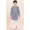 Navy Blue Rayon Jacquard Work Party Wear Kid Kurta Pajama - 11953204135