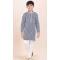 Navy Blue Rayon Jacquard Work Party Wear Kid Kurta Pajama - 11953204135
