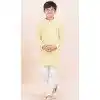 Yellow Rayon Jacquard Work Party Wear Kid Kurta Pajama - 11953204137