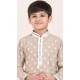 Brown Cotton Jacquard Work Party Wear Kid Kurta Pajama - 11953204140