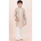 Brown Cotton Jacquard Work Party Wear Kid Kurta Pajama - 11953204140