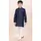 Navy Blue Cotton Jacquard Work Party Wear Kid Kurta Pajama - 11953204141