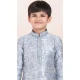 Grey Silk Jacquard Work Party Wear Kid Kurta Pajama - 11953204143
