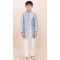Grey Silk Jacquard Work Party Wear Kid Kurta Pajama - 11953204143