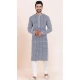 Navy Blue Rayon Embroidery Work Party Wear Mens Kurta Pajama - 11954204148