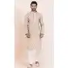 Brown Cotton Jacquard Work Party Wear Plus Size Mens Kurta Pajama - 11954204157