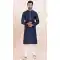 Navy Blue Cotton Jacquard Work Party Wear Mens Kurta Pajama - 11954204158