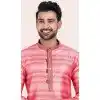 Multi Color Cotton Jacquard Work Party Wear Plus Size Mens Kurta Pajama - 11954204161
