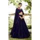 Navy Blue Georgette Sequence Work Party Wear Lehenga Choli - 11971204291