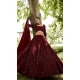 Maroon Georgette Sequence Work Party Wear Lehenga Choli - 11971204293