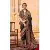 Black Silk Resham Work Party Wear Plus Size Saree - 11990204457