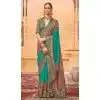 Rama Blue Silk Resham Work Party Wear Plus Size Saree - 11990204458