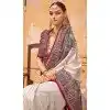Off White Silk Resham Work Party Wear Plus Size Saree - 11990204459