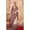 Off White Silk Resham Work Party Wear Plus Size Saree - 11990204459