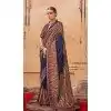 Navy Blue Silk Resham Work Party Wear Plus Size Saree - 11990204460