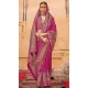 Magenta Silk Resham Work Party Wear Saree - 11990204461