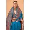 Firozi Blue Silk Resham Work Party Wear Plus Size Saree - 11990204462