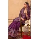Wine Silk Resham Work Party Wear Saree - 11990204463