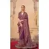 Wine Silk Resham Work Party Wear Plus Size Saree - 11990204463