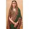 Green Silk Resham Work Party Wear Plus Size Saree - 11990204464