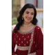 Faux Blooming Sequins Work Gown With Dupatta In Maroon - 12001204531