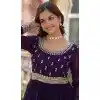 Faux Blooming Sequins Work Plus SIze Gown With Dupatta In Purple - 12001204532