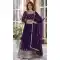 Faux Blooming Sequins Work Gown With Dupatta In Purple - 12001204532