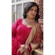 Rani Pink Vichitra Shimmer Sequence Work Party Wear Gown - 12002204534