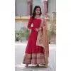 Rani Pink Vichitra Shimmer Sequence Work Party Wear Plus Size Gown - 12002204534