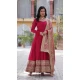 Rani Pink Vichitra Shimmer Sequence Work Party Wear Gown - 12002204534