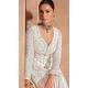 Chinon Sequence Work Designer Anarkali Suit In White - 12000204527