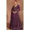 Chinon Sequence Work Designer Anarkali Suit In Wine - 12000204529