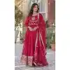 Star Georgette Sequins Work Plus Size Gown With Dupatta In Teal Blue - 12003204535