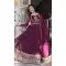 Star Georgette Sequins Work Gown With Dupatta In Wine - 12003204536