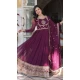 Star Georgette Sequins Work Gown With Dupatta In Wine - 12003204536